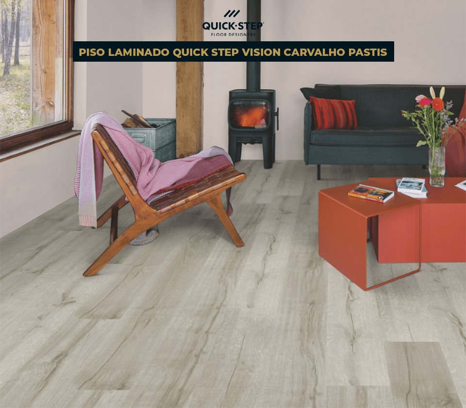 Piso Laminado Quick Step Vision Carvalho Pastis Cx 2,71m2 - Estilo